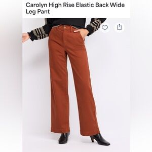 NWT Cosmic Blue Love Carolyn High Rise Wide Leg Pant Size 12 Burnt Orange